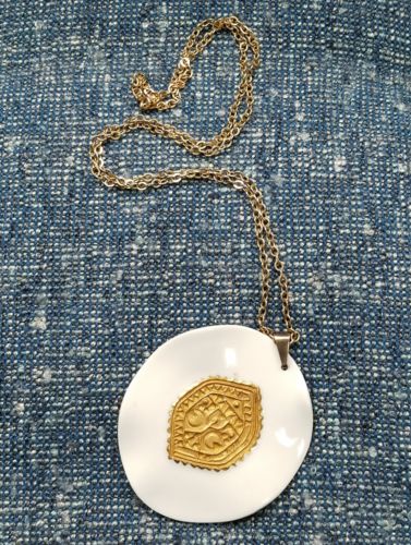 Royal Copenhagen Vintage Anton Michelsen Porcelain pendant on Chain.