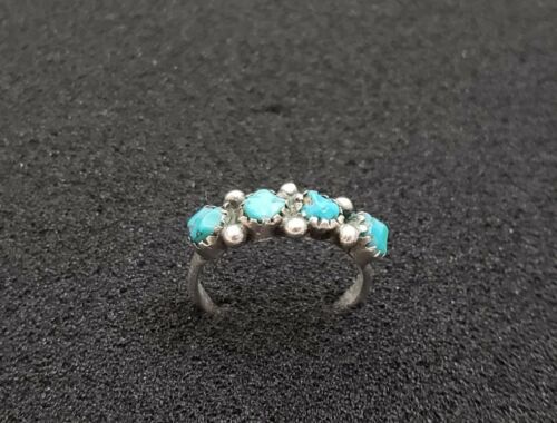 Vintage Sterling Silver Turquoise Ring Size 6.5