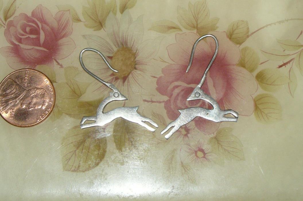 UNUSUAL Sterling Silver 925 Hook Style - Southwestern DEER/ANTELOPE  Earrings