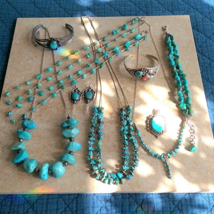 ~Southwestern~ 925 Sterling Silver Turquoise Jewelry Lot