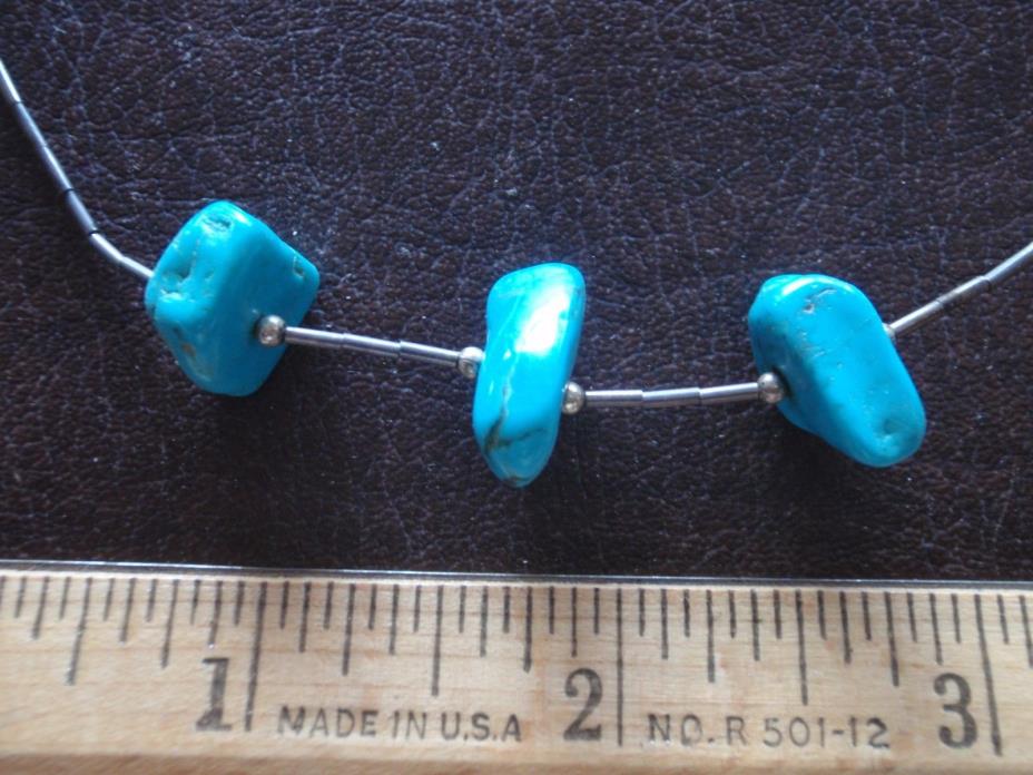Southwestern Beaded Turquoise Gemstone Necklace, 16