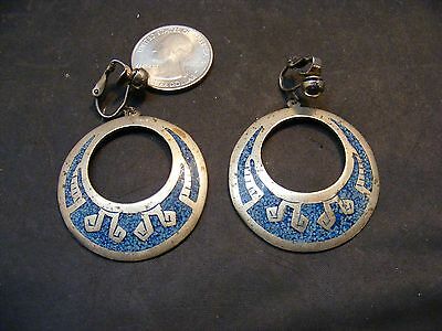 vintage  turquoise silver earrings