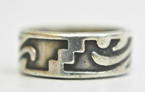 Tribal ring southwest thumb band sterling silver men  Size 9.25