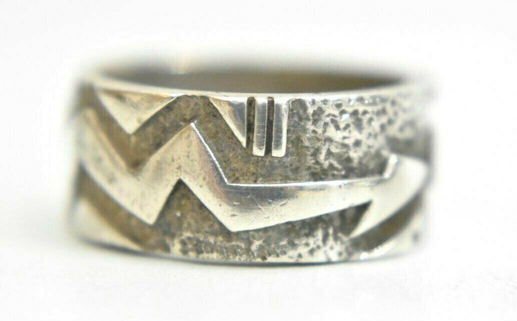 Arrows ring tribal thumb band southwest sterling silver men Size  8.25