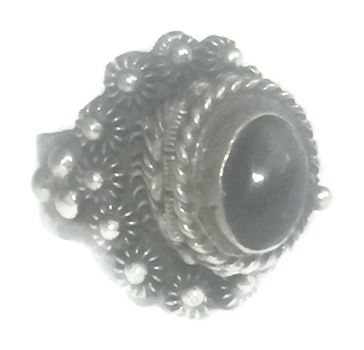 Vintage Poison Ring Cats Eye Sterling Silver Southwest Ring Size 7 Adj  Mexico