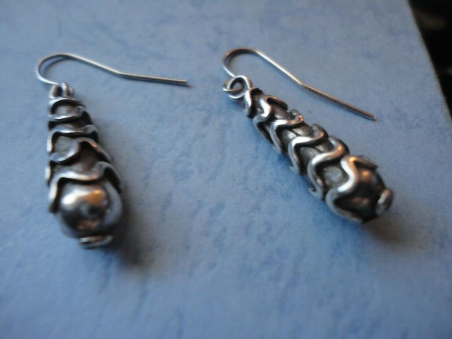 Vintage Southwestern Sterling Silver Hook Dangle Earrings