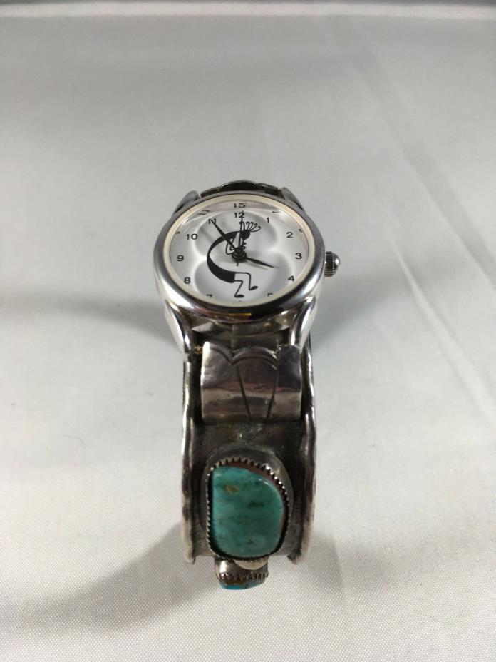 Vintage Southwestern Sterling Turquoise watch band(kokopelli watch included)