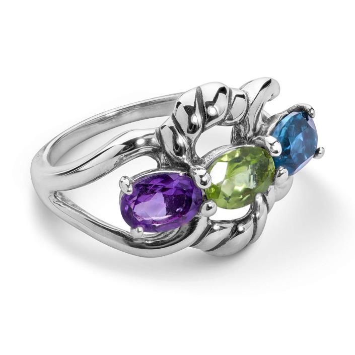 Carolyn Pollack Sterling Silver & Bright Multi Gemstone Ring 5 to 10