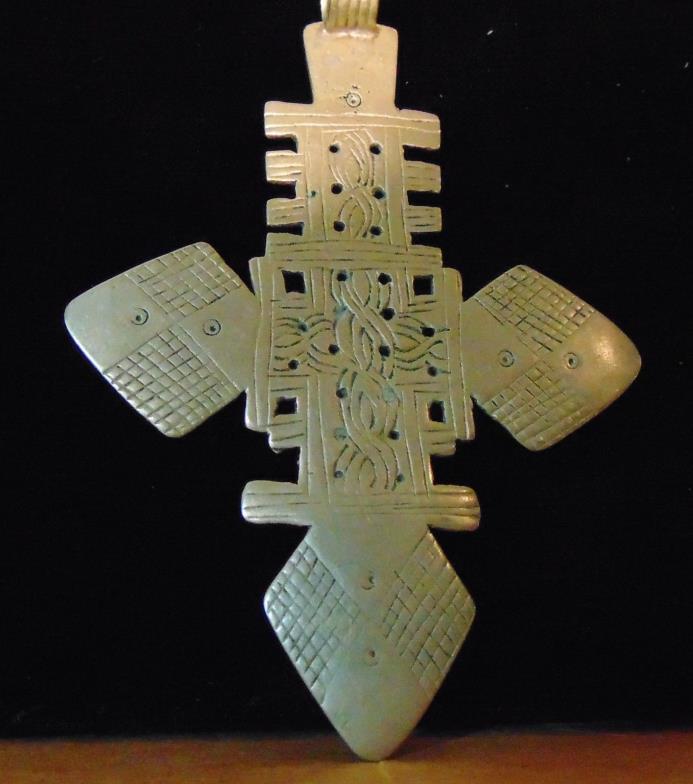 Antique hand crafted  large silver cross