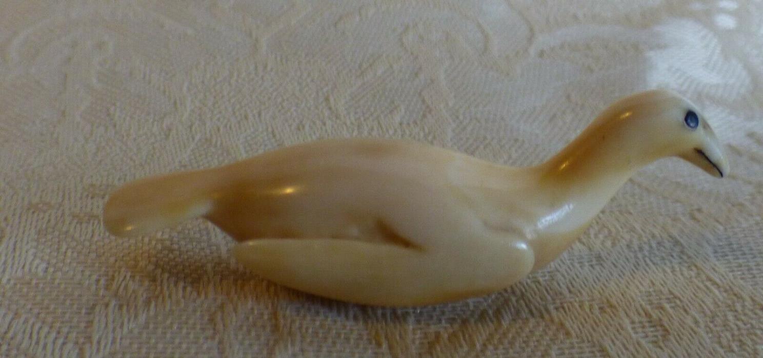 Vintage Small hand carved Dove bird   Charm