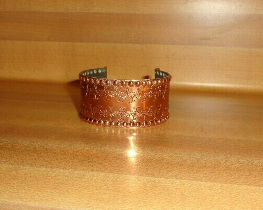 Vintage Gret Barkin Hand-Wrought Copper Cuff Bracelet Signed