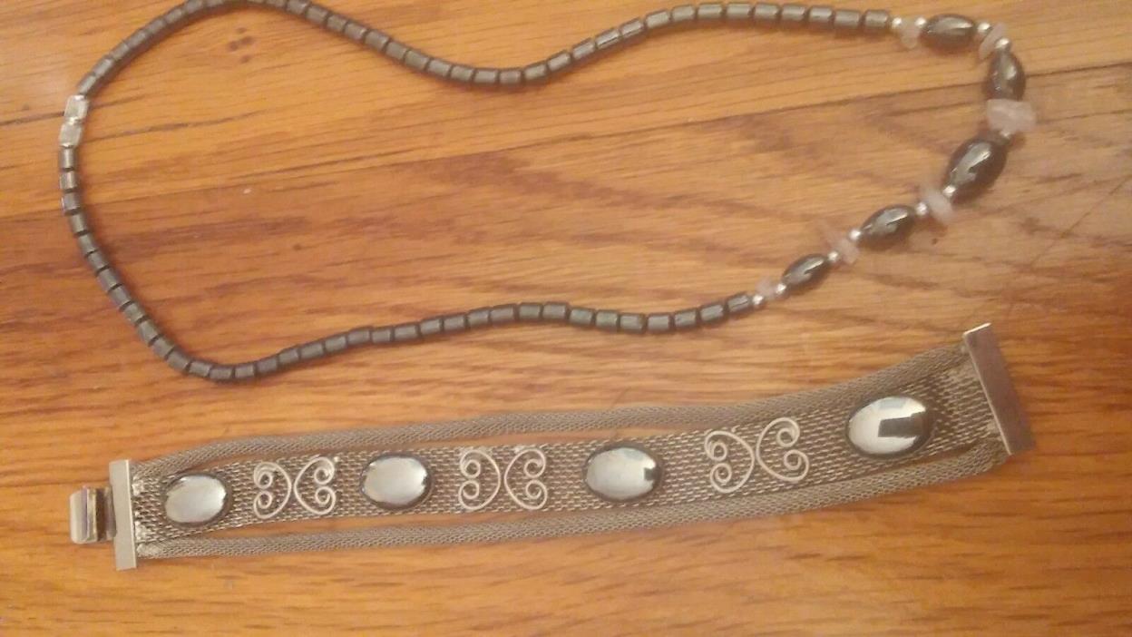 Antique Vintage Hemitite Bracelet & Necklace