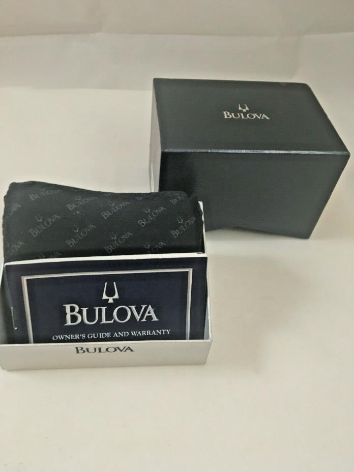 Blue BULOVA watch box.Classic w/manual AND watch pillow. Free shipping
