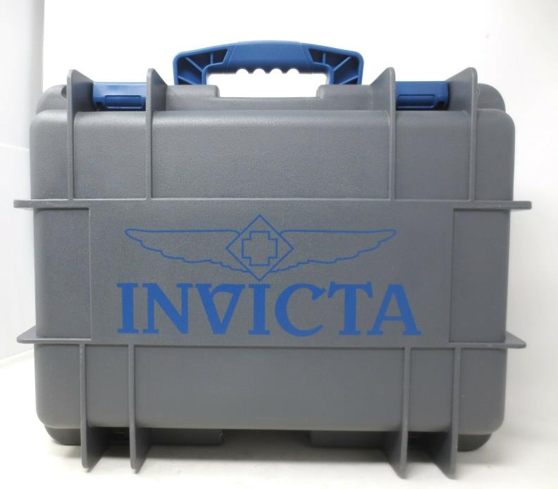 Invicta 8-Slot Gray Waterproof Dive Hard Shell Collector's Case & Foam Inserts