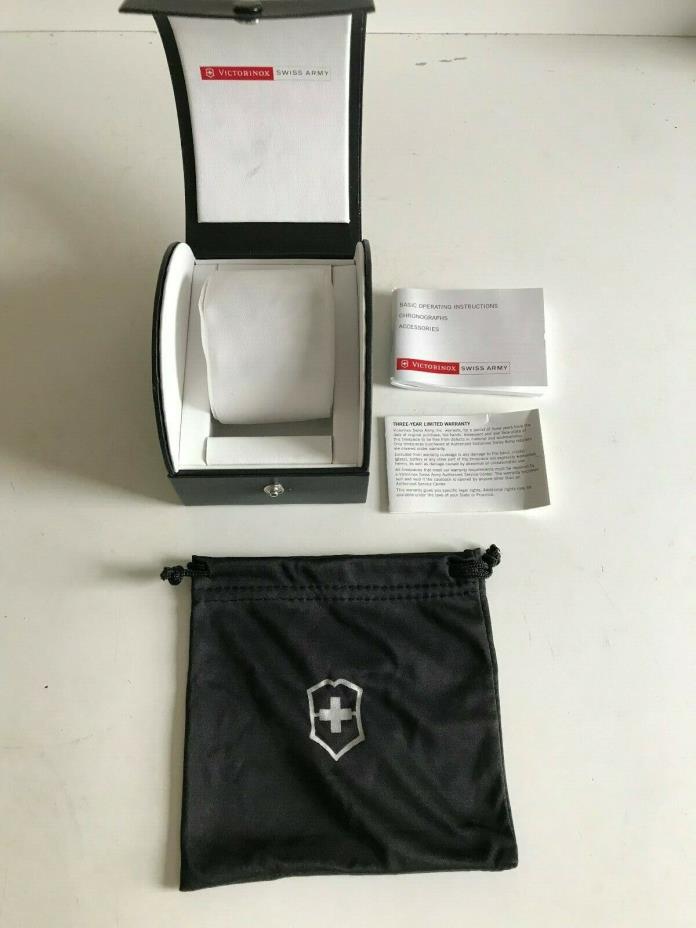 Victorinox Swiss Army Watch Box Warranty Card Chrono Instructions Microfiber Bag