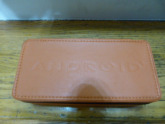 Android Orange Faux Leather 3 Slot watch Box EUC