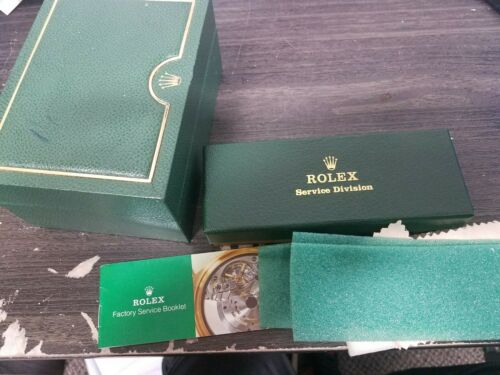 2 boxes lot rolex wood and Genuine Rolex Factory Service Division Box papers