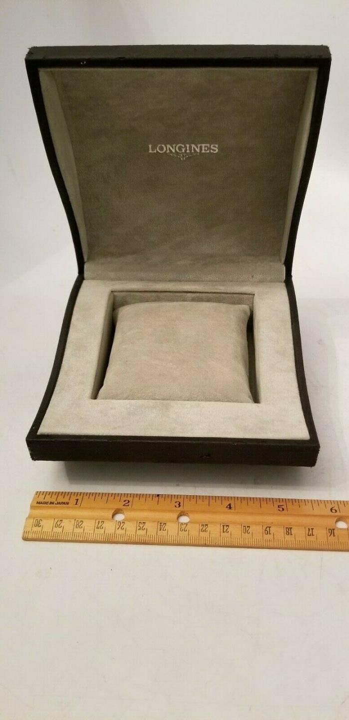 Vintage Longines Men's Watch Presentation Box (Only) and Grey Velvet Interior