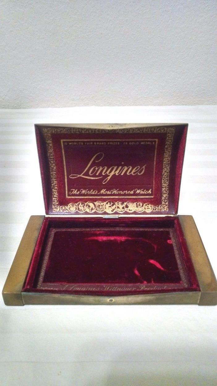 Vintage Longines Wittnauer Brass Watch Presentation CASE Only