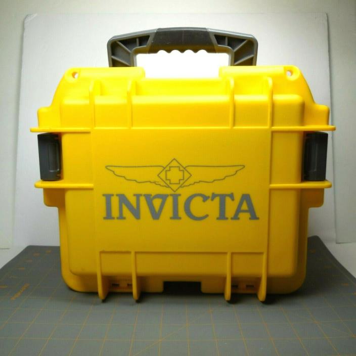 Invicta 3 Slot Gray on Yellow Hard Shell Impact Resistant Watch Case