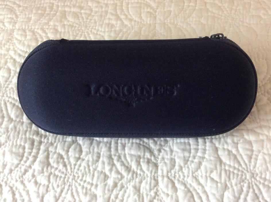 Longines Embossed Navy Blue Zip Watch Travel or Storage Box