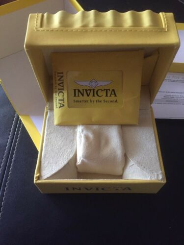 Invicta-Yellow Empty-Watch-Box-Case Display   With Manual & Inserts