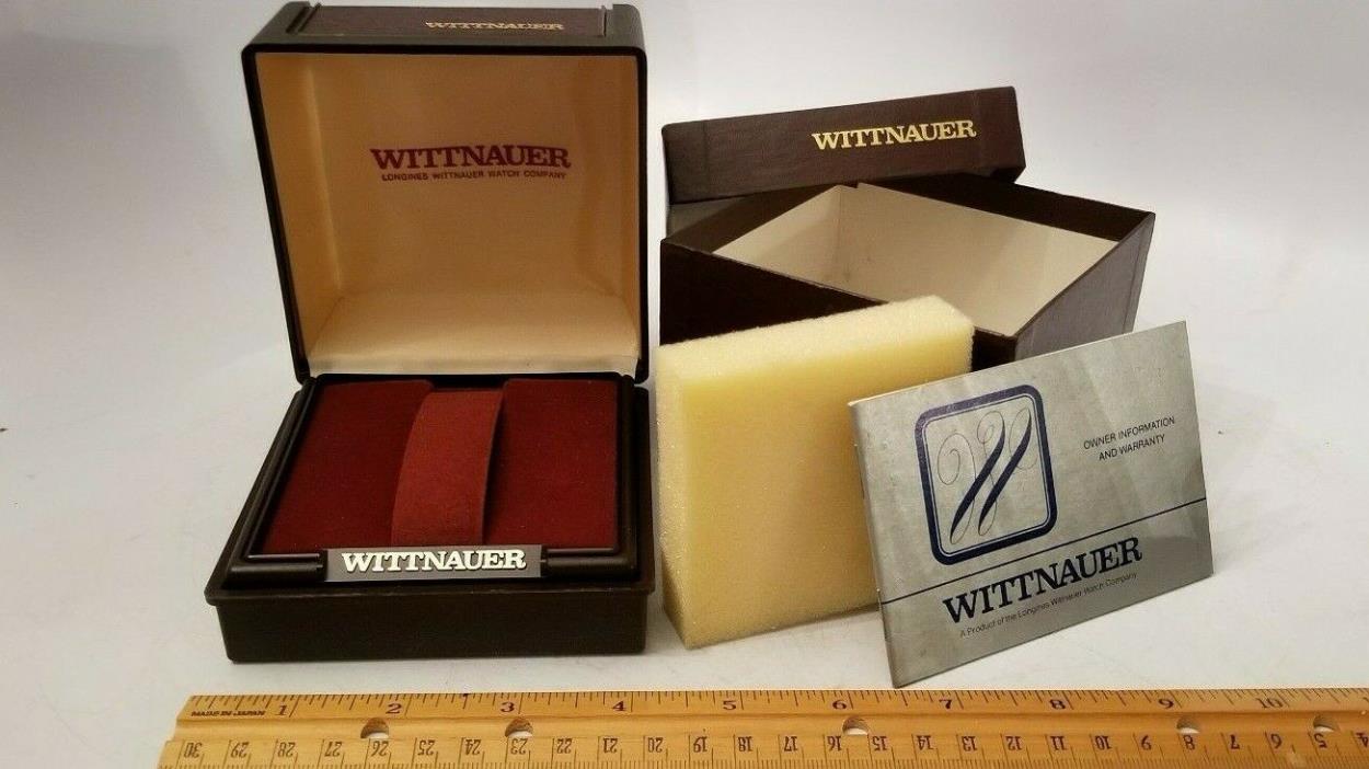 Vintage Wittnauer Men's Watch Presentation Box & Storage Box (Only) with Manual
