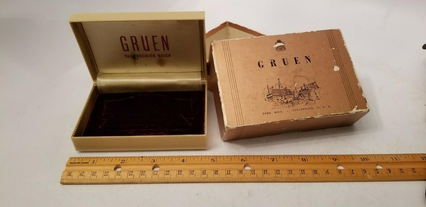 Vintage Gruen Watch Presentation Box and Storage Box (Only)