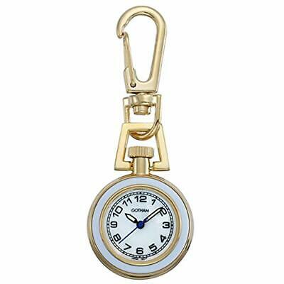 Unisex Gold-Tone Analog Quartz Keychain Clip Fob Watch GWC18107-7G Watches
