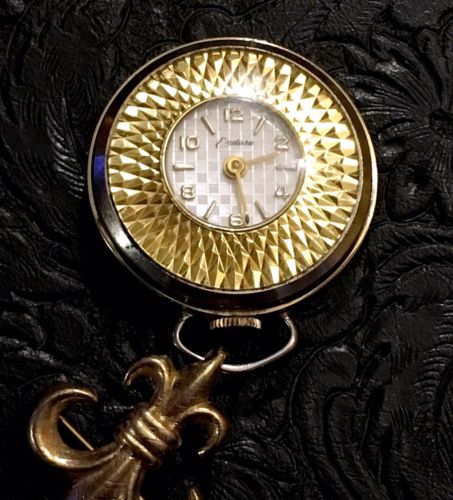 Vintage Endura Gold/Silver Tone Swiss Made Wind-up Pendant Watch/Brooch Works!