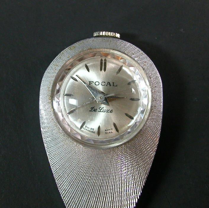 Vintage Womens Mechanical Watch Necklace Pendant Focal DeLux Swiss Movement