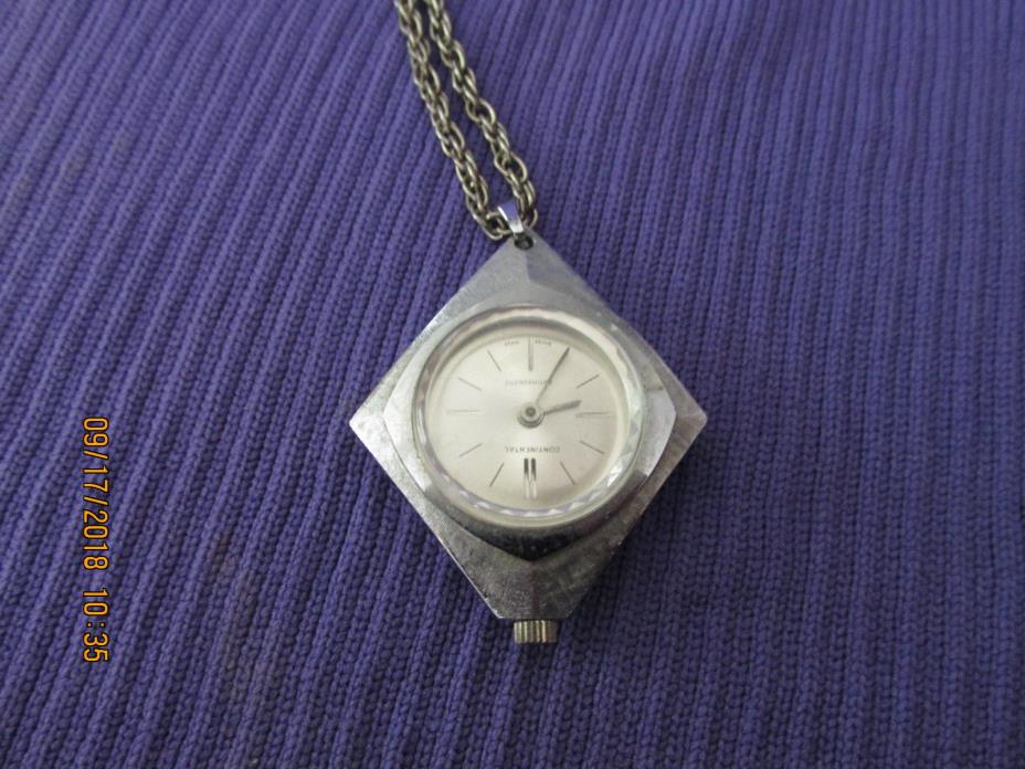 Continental watch Swiss Made Antimagnetic Pendent Necklace Wind Works Machine Ag