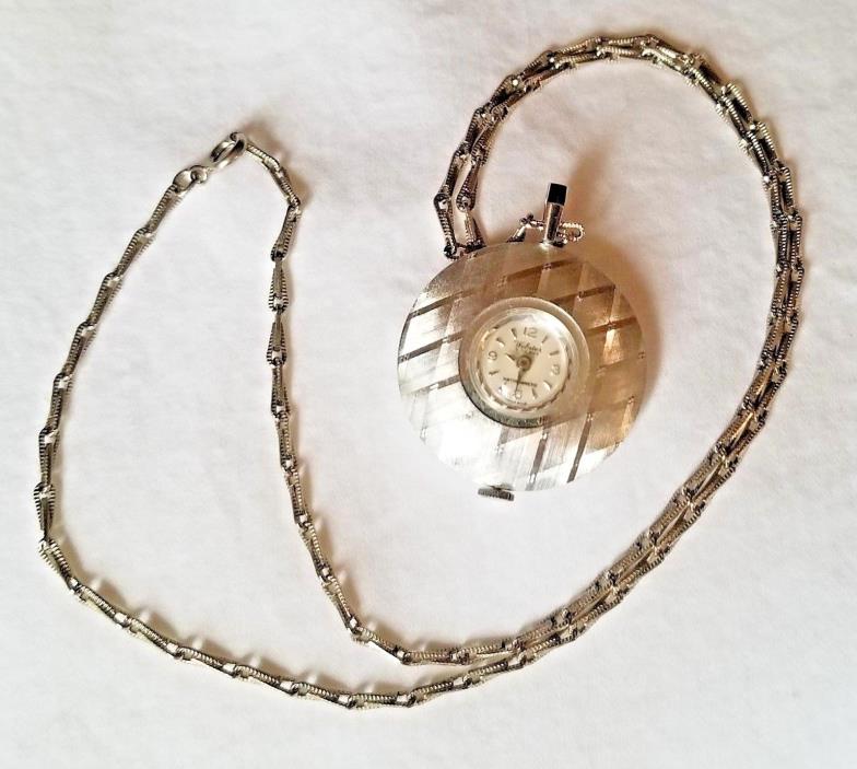 Vintage Webster Pendant Watch Necklace Swiss Made Antimagnetic WORKING WL230