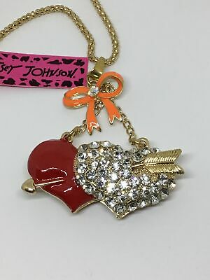 Betsey Johnson double heart necklace