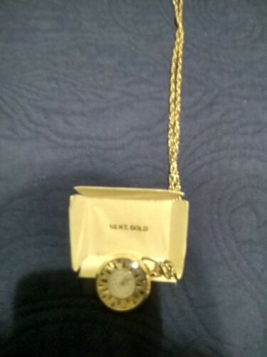 Vintage Gold Tone Lady Nelson Swiss Necklace Pendant Watch 24