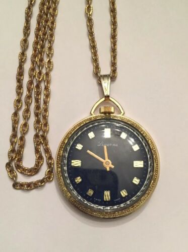 Vintage Lucerne Pendant Watch Swiss Made Gold Tone