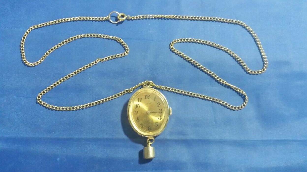 Vintage Geneva 17 jewels Pendant Watch with Chain