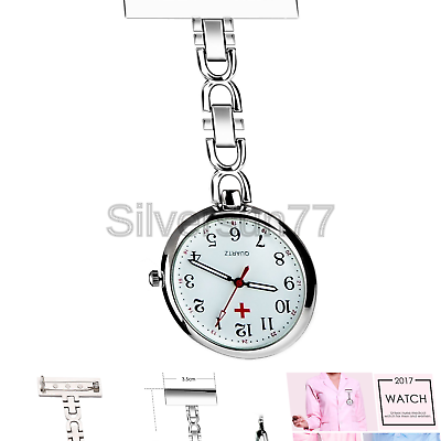 WIOR Nurse Lapel Pin Watch Hanging Medical Doctor Pocket Watch Quartz Movemen...
