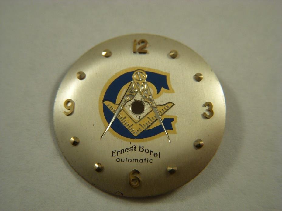 Masonic Mason Ernest Borel Vintage Mens NOS Watch Dial 25.40mm Automatic
