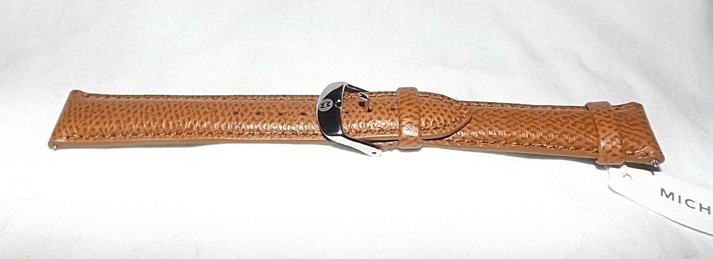 MICHELE  Watchband  Sz.18 Lizard Skin Leather Silver HW, NEW