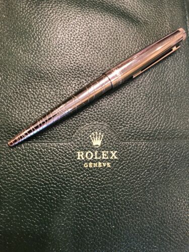 Authentic Rolex Silver Wave with Green Leather Notepad And Stationary