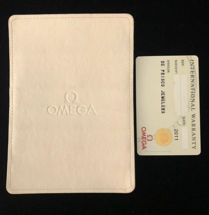 Omega International Warranty Card Open Name Blank w/ Omega Watch Wallet