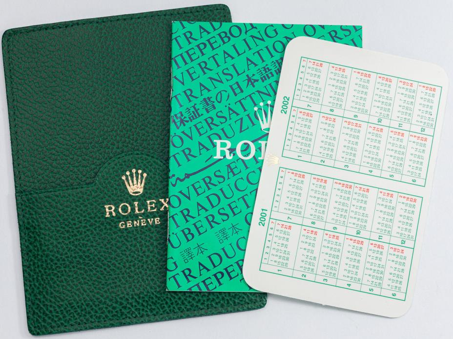 Rolex Collectible 2001-2002 Calendar Card with Leather holder & Chronometer Cert