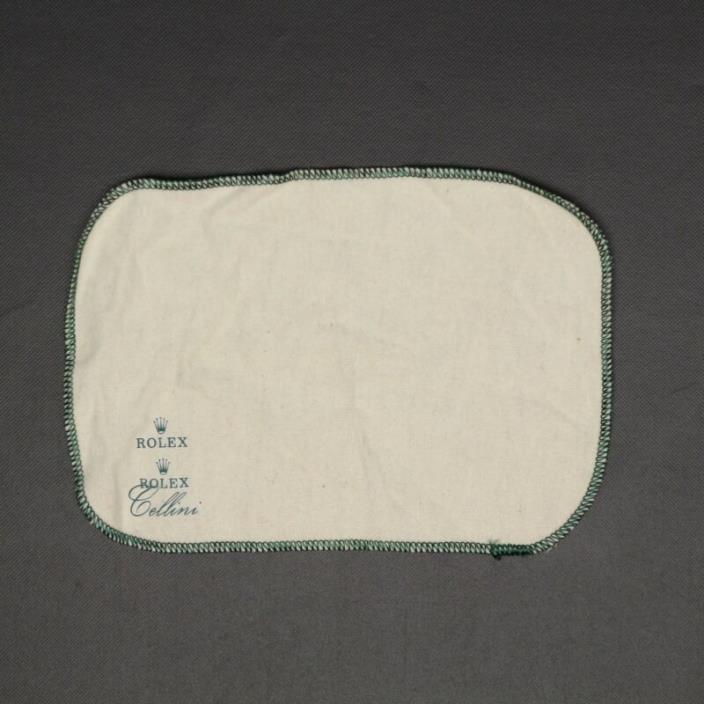 Rolex Cellini Watch Polishing Cloth White Green Stitch Flannel Sift Cotton