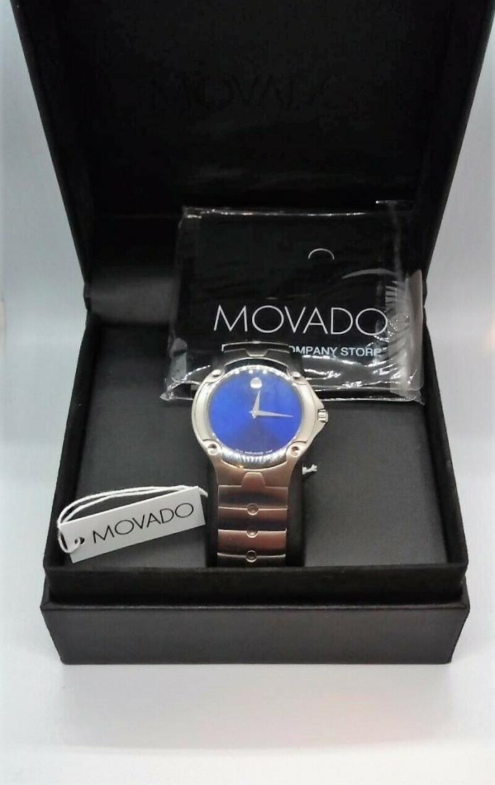 Movado Men's Watch, Cobalt Blue Dial, 82 G1 1892SS w/ Boxes, papers, tag