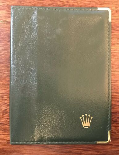 ROLEX Deluxe Green Leather Passport Card Holder Case Wallet - Code 0068.08.05