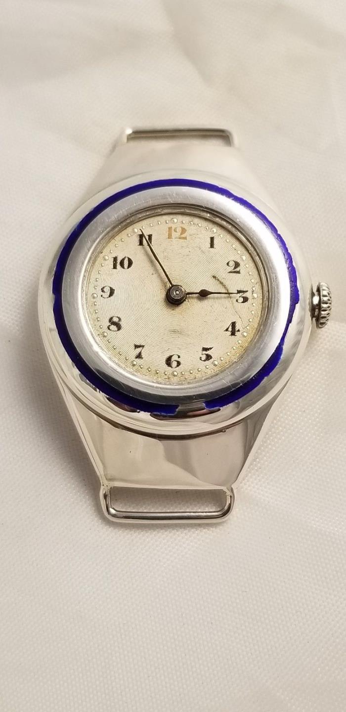 Womens Rolex Sterling Silver Watch! Enamel Bezel, Needs a Balance Staff! Rare!