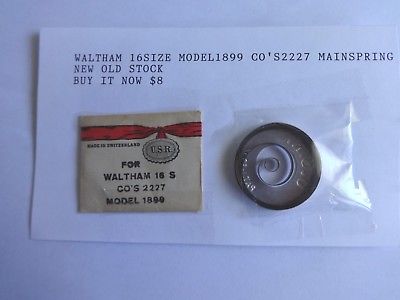 Waltham 16 Size Model 1899  CO'S2227 Mainspring New Old Stock Watch Parts