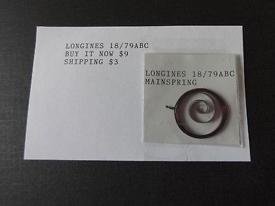 Longines 18/79 ABC Mainspring New Old Stock Watch Parts
