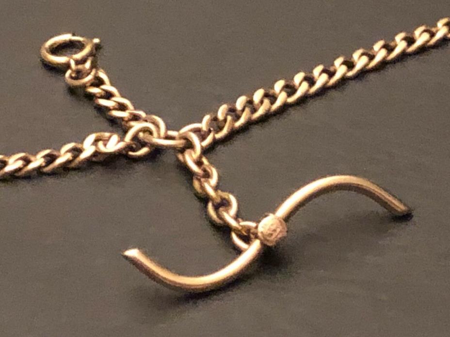 Vintage Antique J.M 1913 14K Gold Solid Link Pocket Watch Chain